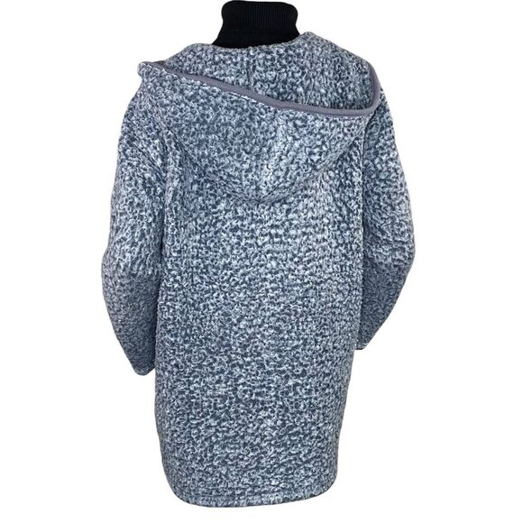 Kensie Hooded Sherpa Cardigan Sweater Coat Open Front Deep Pockets Size L/XL - Picture 4 of 6